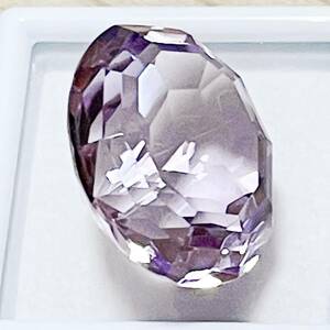 大粒　天然　アメシスト　ルース　21.707ct　オーバルカット　裸石　宝石　新品未使用