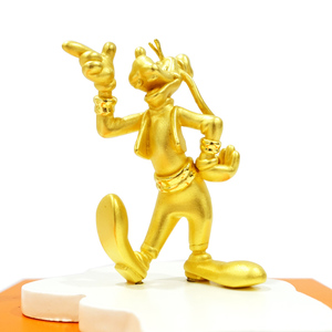 【栄】徳力 Disney ディズニー グーフィー GOLD COLLECTION 約16g 木箱 純金 999 置物 インテリア 美術品【中古】