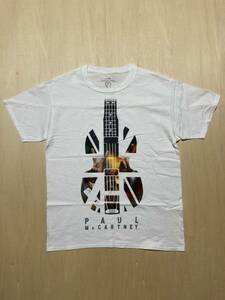 【限定品】 Paul McCartney ポール・マッカートニー Out There! Japan Tour 2014 旧国立競技場 限定ヘフナーTシャツ Lサイズ 白 ホワイト