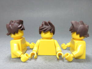 LEGO★162 正規品 ソフトゴムタイプ 髪の毛 3個 同梱可能 レゴ 男 女 子供 女の子 男の子 ヘアー カツラ 被り物 髪 ニンジャゴー