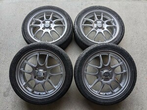 美品 4本 セット エンケイ ENKEI PF01 15 15インチ 5J 5.0J +45 PCD100 4H 4穴 ダンロップ エナセーブ 165/50R15 軽自動車 軽