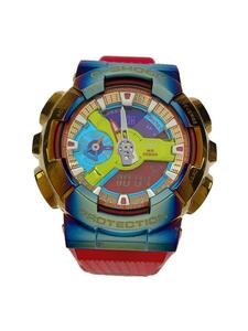 CASIO◆クォーツ腕時計/アナログ/レザー/マルチカラー/RED/GM-110RB-2AJF