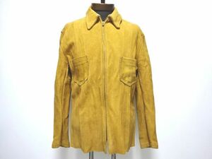 60s-70s vintage original SUEDE LEATHER JACKET / スエードレザー ライダースジャケット 革ジャン GRIPPER ZIP USA製 メンズ