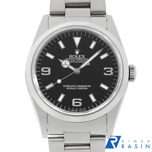 ロレックス エクスプローラーI 14270 ブラック オールトリチウム シングルバックル N番 中古 メンズ 腕時計