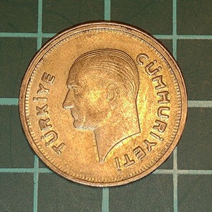 【1円スタート】トルコ共和国　50クルス銀貨　1935年　アタトゥルク