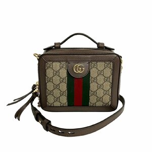 未使用保管品 GUCCI グッチ オフィディア GGスプリーム シェリーライン GG ロゴ レザー 本革 チェーン ショルダーバッグ ブラウン 20728