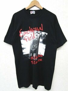 S1512:vintage the alfee ジ・アルフィー Emotional Field 16th Summer 1997 starting over 半袖Tシャツ/黒/L/プリントT :3