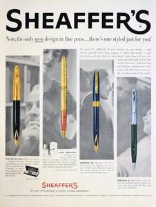 稀少・広告！1960年シェーファー万年筆広告/Sheaffer`s Pens/文房具/D