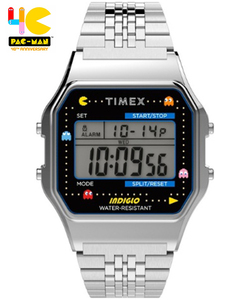 【数量限定】TIMEX タイメックス　Timex T80×PAC-MAN パックマン コラボ シルバー TW2U31900 ユニセックス デジタル 時計 pacman