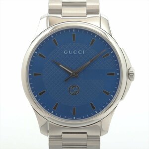 ■ 1円 ～ 中古 未使用 美品 参定15.0万円 ■ グッチ GUCCI ■ Gタイムレス 126.3 メンズ 腕時計 ■ 箱保 ブルー 青 シルバー ディアマンテ