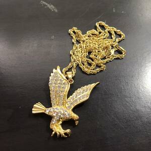 イーグル 鷲　鷹 猛禽類 ネックレス ジルコニア ラインストーン ゴールド 金 GOLD 36