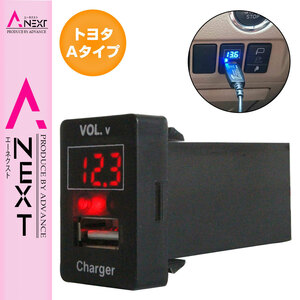 カムリ ハイブリッド DAA-AVV50 H23.9～ LED発光：レッド 電圧計表示 USBポート 充電 12V 2.1A 増設 パネル USBスイッチホールカバー