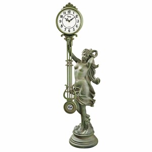 タイム・ペンデュラム・クロック 振り子時計の女神 彫像 彫刻/ 守護天使 貴賓室 ゲストハウス(輸入品
