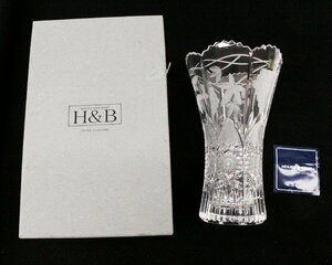 【中古・美品】HOYA HOUSE&BEST クリスタル ガラス グラス 花瓶 花器　NFS1325.,