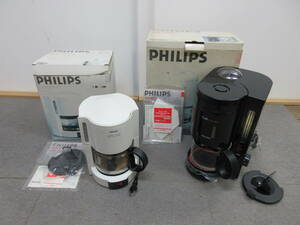 M【4-27】▼10 電気店在庫品 PHILIPS フィリップス コーヒーメーカー 2点まとめて HD7110 HD5553 取説・元箱付き 未使用長期保管品