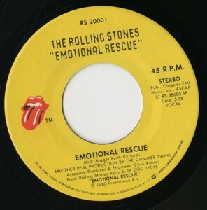【ロック 7インチ】Rolling Stones - Emotional Rescue / Down In The Hole [RS 20001]