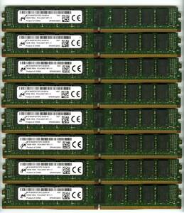 【RDIMM】DDR4-2400、ECC Registered、16GBの8枚セットで128GB、中古 　micron vlp reg サーバー用　Z440で動作確認済み　1647-4
