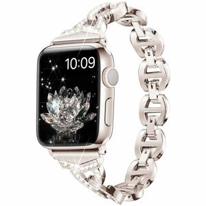 【送料無料】 互換性 Apple Watch バンド ダイヤモンドラインストーン ステンレス アップルウォッチ ベルト （38mm/40mm/41mm ）《A45》