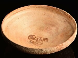 【琴》送料無料 ローマ古陶磁 11～12世紀 ビザンチン期 鉢 幅28.5cm WK505