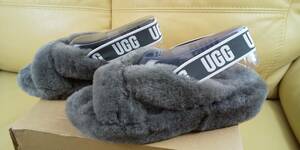 ★ UGG　アグ　FAB YEAR レディース シープスキン　サンダル　羊革　24cm USA7 UK5 EU38 部屋靴 ルーム靴　★