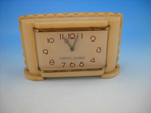 TOKYO CLOCK　東京時計　昭和レトロ　置時計　長方形　オフ白　アンティーク　ヴィンテージ　コレクター必見　骨董品　