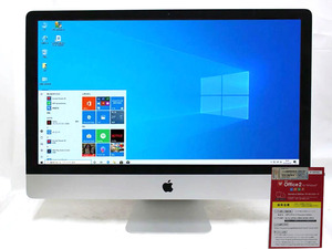 中古パソコン ゲーミング 激安 5k 27インチ Apple iMac A1419 Win10+macOS i5-6600 8G SSD-128+HDD-1T カメラ Radeon R9 M395 Office★税無