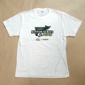 26●b214【Lサイズ】美品 NPB 野球 SMBC 日本シリーズ 2019 半袖 Tシャツ ホワイト ソフトバンク ホークス ジャイアンツ