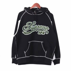 シュプリーム SUPREME 21SS Paneled Script Hooded Sweatshirt フーディー パーカー スウェットシャツ ブラック S /N