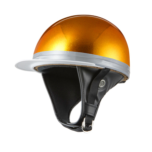 ヘルメット コルク半キャップ 三つボタン ゴールドラメ 新品　半ヘル 57cm～60cm未満 半帽 バイクパーツセンター