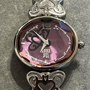 アナスイ　ANNA SUI 1N00-0PV0 腕時計 クオーツ クォーツ シルバー パープル　紫　アンティーク
