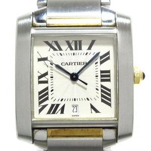 Cartier(カルティエ) 腕時計■美品 タンクフランセーズLM W51005Q4 メンズ K18YG×SS/要OH アイボリー