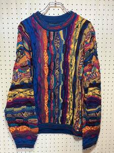 【M】 1990s COOGI 3D knit wool sweater 90年代 クージー ニット ウール セーター オーストラリア製 F248