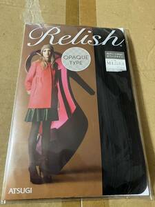 atsugi relish opaque type 40デニール オペークタイツ オペークリブ柄 ブラック パンスト 黒タイツ ストッキング tights