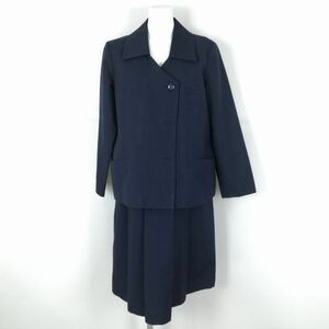 1円 ジャケット ジャンパースカート 上下2点セット 大きいサイズ 冬物 女子 学生服 中学 高校 紺 制服 中古 ランクC NA0922