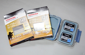 ☆ TOSHIBA 128GB 2枚セット CFカード 元箱　カードケース付き　実用品 L1 L2 ☆
