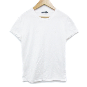 ラルフローレン RALPH LAUREN Tシャツ カットソー 半袖 クルーネック 透け感 ロゴ刺? L 白 ホワイト /FF43 レディース