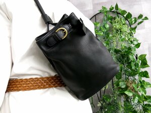 ●超美品●COACH オールド コーチ●4162●USA製●高級 カーフ レザー 本革●巾着 ショルダー バッグ●黒●G金具●ヴィンテージ●Js45731