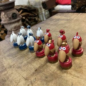 希少 美品 キョロちゃん チェス ボードゲーム chess 駒 全12種 揃い セット コレクション 引退品