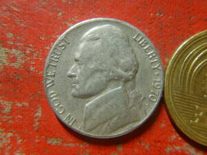 外国・USA／ジェファーソン５セント白銅貨（1970年D）　24050502