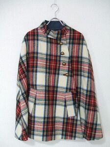 A.P.C. チェック柄 ポンチョ レッド レディース アーペーセー 1-0925A 177427