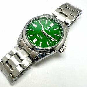 新品 スイス防水時計オマージュ 自動巻き腕時計 グリーン シースルーバック BENYAR