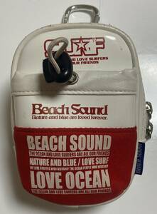 Beach Sound ビーチサウンド ウエストポーチ 赤/白 エナメル 中古