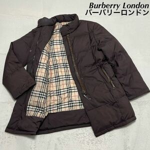 BurberryLondon バーバリーロンドン　ダウンコートノバチェック ブラウンbrown サイズ38(M相当) 一部レザー