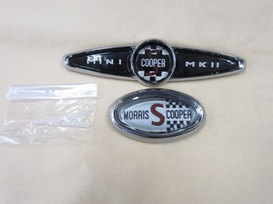 ローバー　ミニ　BMC　MINI　モーリス1275クーパーS　MKⅡ　フロント＆リア　　エンブレムセット　全国送料（520円）　 未使用 未使用