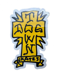 Dogtown Skateboards (ドッグタウン) US ステッカー シール DT Gonz Cross Sticker Yellow スケボー SKATE SK8 スケートボード