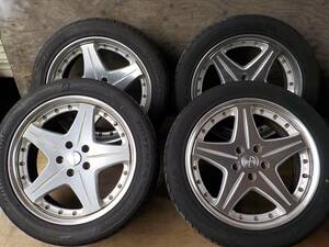 溝アリ 希少 WORK ワーク ユーロラインSL 18インチ 8J +45 PCD11.43 5穴 ハブ径73mm 245/45R18 ブリヂストン 4本セット ミニバン セダン 