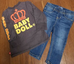 BABY DOLL　ベビードール　長袖Tシャツ　90cm　&　OLD NAVY　オールドネイビー　デニムパンツ　18-24M　これからの季節に！　秋物！