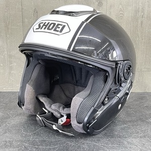 ジェットヘルメット【中古】SHOEI ショウエイ J-Cruise　ジェイクルーズ 57cm Mサイズ　ブラック×ホワイト　バイク オートバイ/65684
