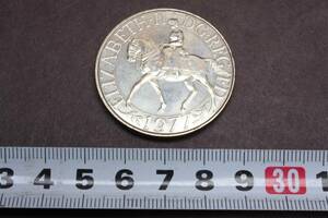 4109 イギリス銀貨 1977年 ELIZABETH II DG REGFD エリザベス2世 グレートブリタン 英国 女王 エリザベス II シルバー コイン