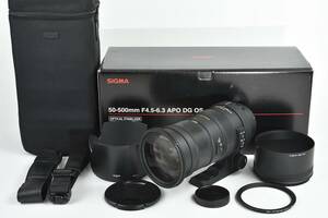 ★美品★ 希少 品薄 即決 シグマ SIGMA APO 50-500mm F4.5-6.3 DG OS HSM 望遠ズームレンズ シグマSAマウント用 付属品完備！（R4-466K10)